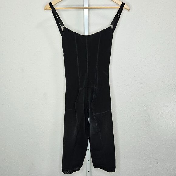 Ann Michell Shapewear‎ Bodysuit Size L Black Zip Front Compression Faja Girdle - Picture 1 of 6